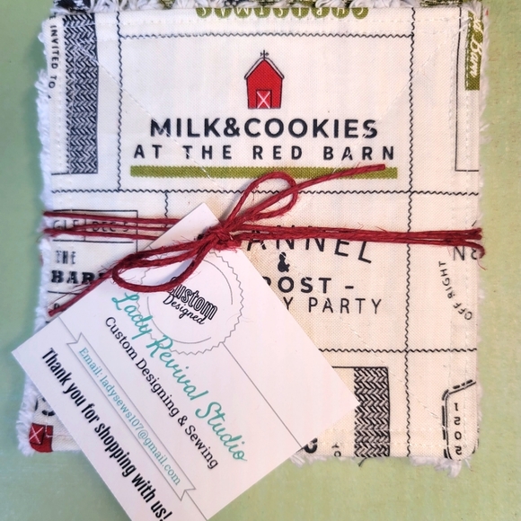 Lady Revival Studio Other - Christmas Coasters Quilted Set of 6 Custom Design